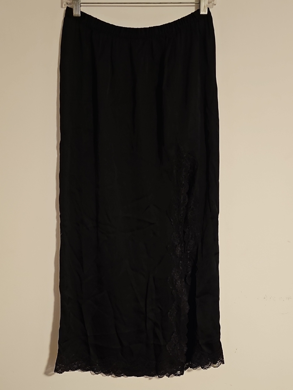 aerie Black Maxi Skirt with Lace Trim - Picture 1 of 3